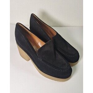 MARC FISHER LTD Lina Suede Leather Chunky Platform Loafers Women's Sz 11M Retro